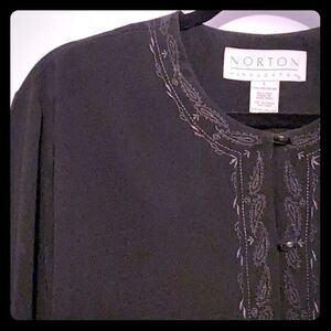 Norton McNaughton paisley detail embroidered tunic